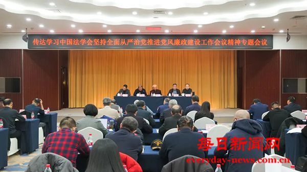 传达学习中国法学会坚持全面从严治党推进党